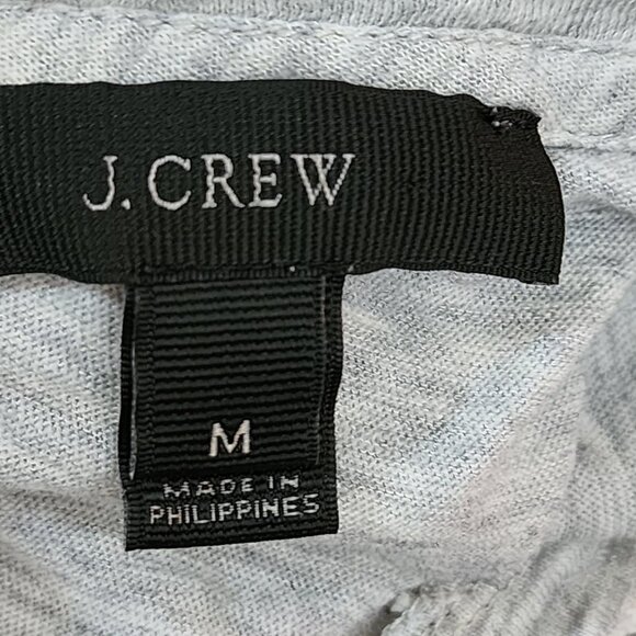 J. Crew White Gray Crochet Overlay Crewneck Top - Picture 5 of 6